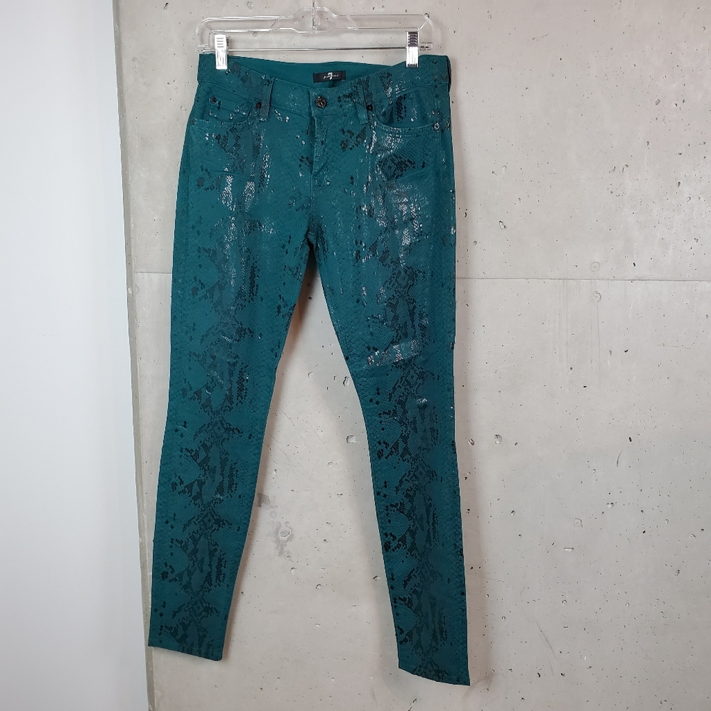 7 For All Mankind Coated Python Pants Size 30 - image 1